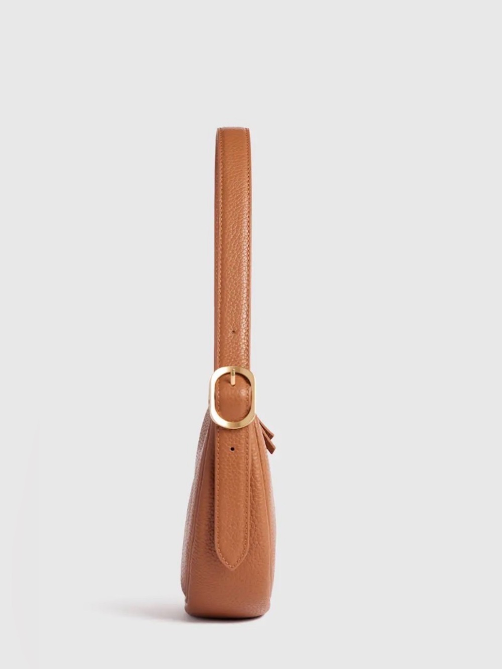 Quince Italian Leather Mini Crescent Shoulder Bag Brown Cognac Dustbag NWT - Picture 5 of 14